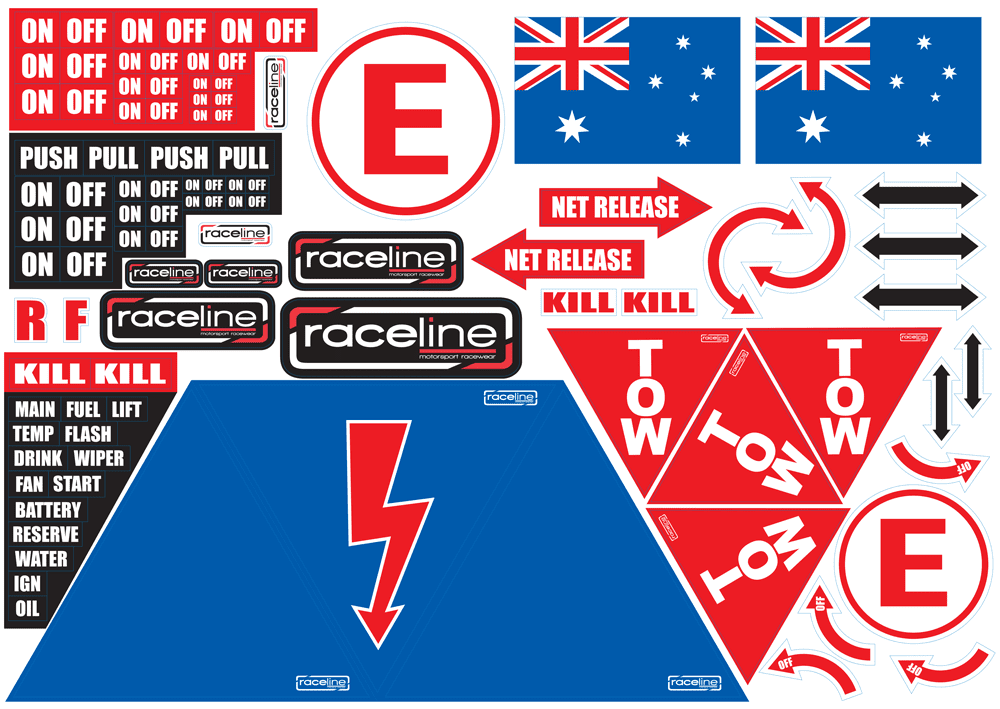 Race Car Decals | Raceline Motorsport Racewear